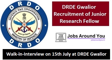 Junior Research Fellowship (JRF) in DRDE